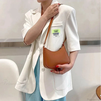 Retro Solid Color PU Leather Hobos Crossbody