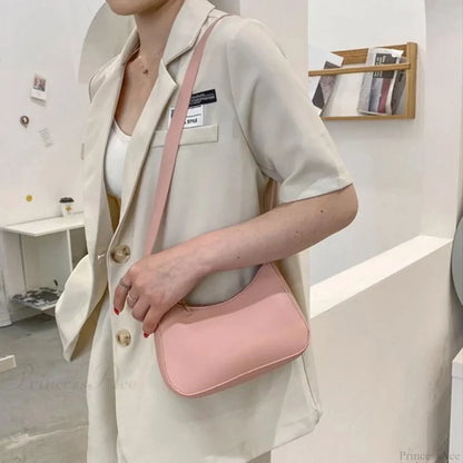 Retro Solid Color PU Leather Hobos Crossbody