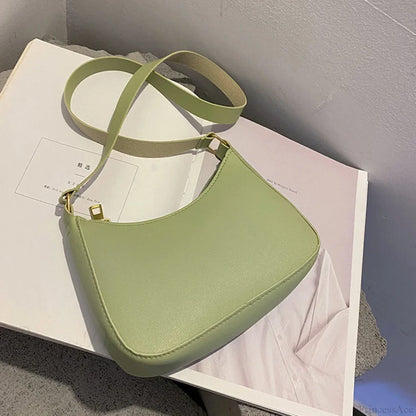 Retro Solid Color PU Leather Hobos Crossbody