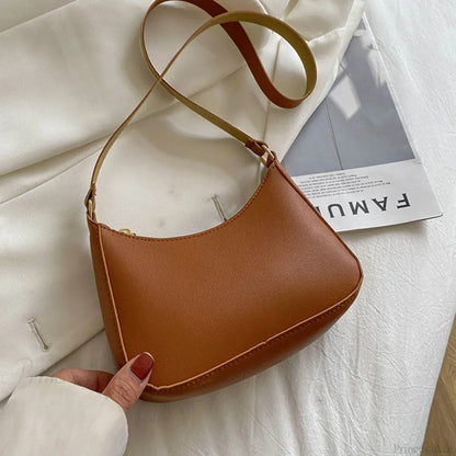 Retro Solid Color PU Leather Hobos Crossbody