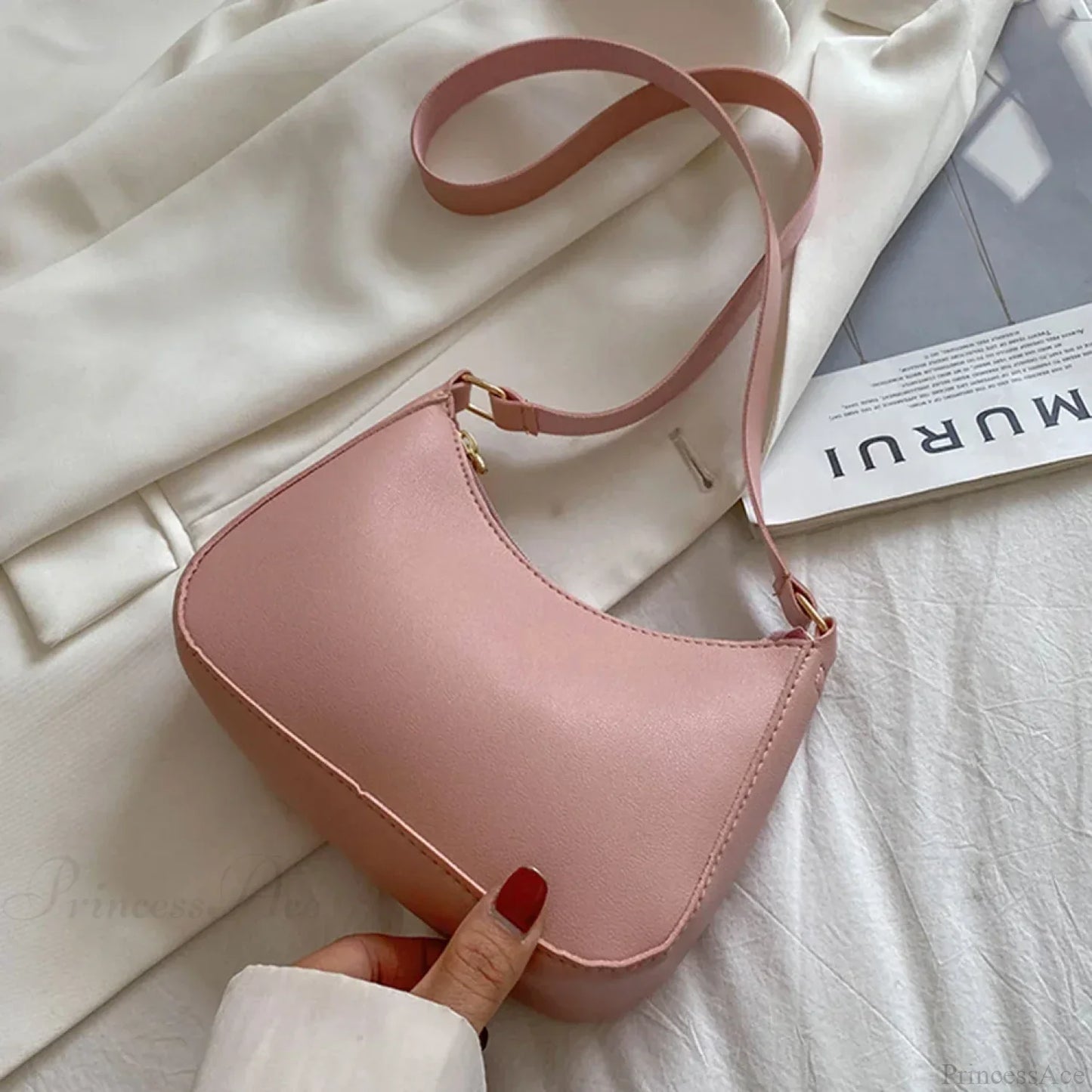 Retro Solid Color PU Leather Hobos Crossbody