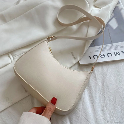 Retro Solid Color PU Leather Hobos Crossbody