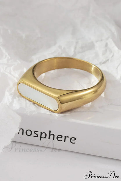 Retro Style Stainless Steel Colorful Opal Rings