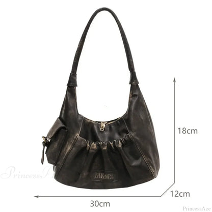 Retro Winter Leather Underarm Shoulder Bag
