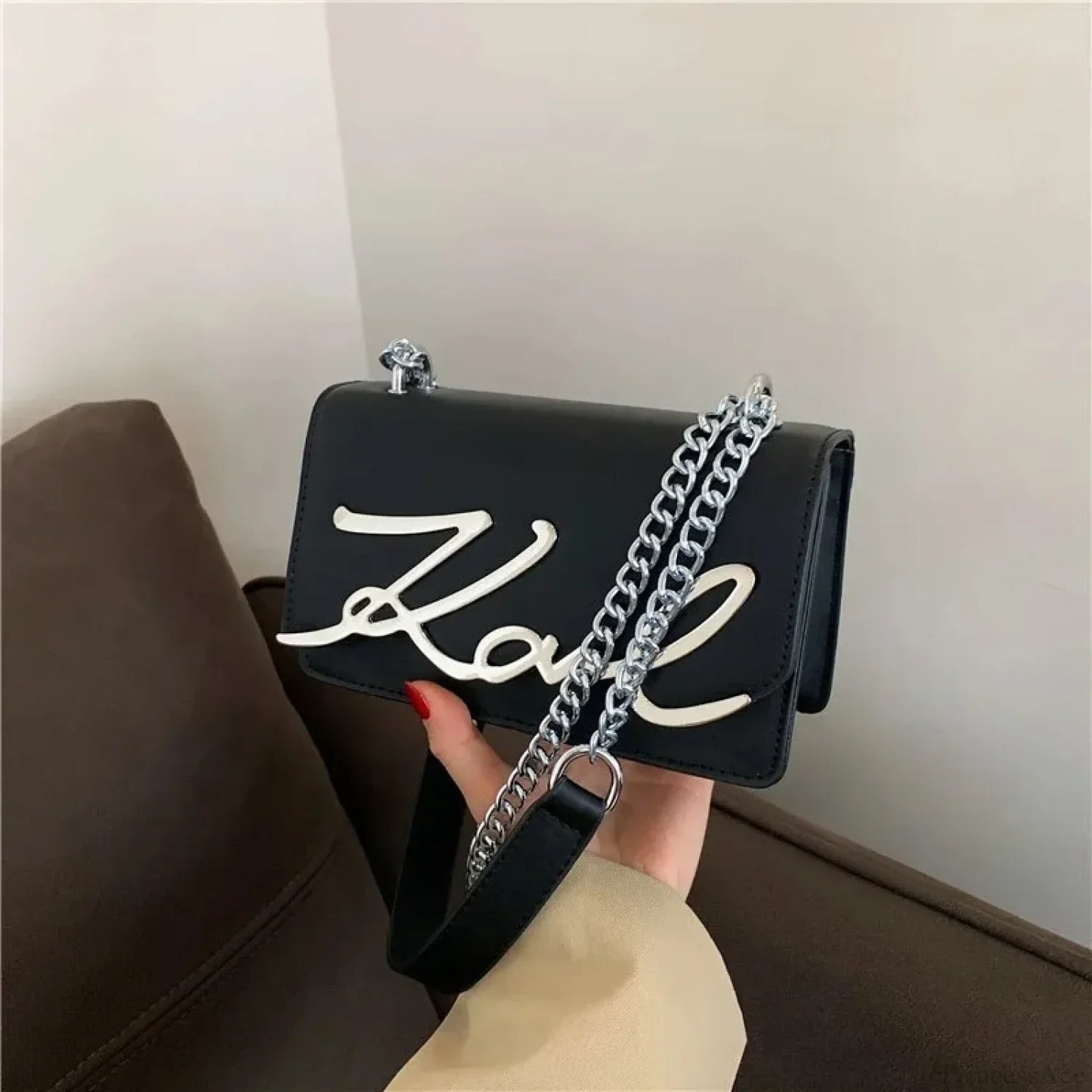 Retro Zipper Square Shoulder Tote Bag