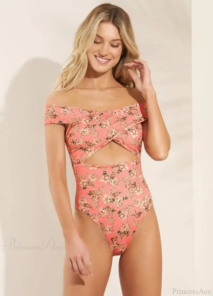 Traje de baño de una pieza estampado reversible