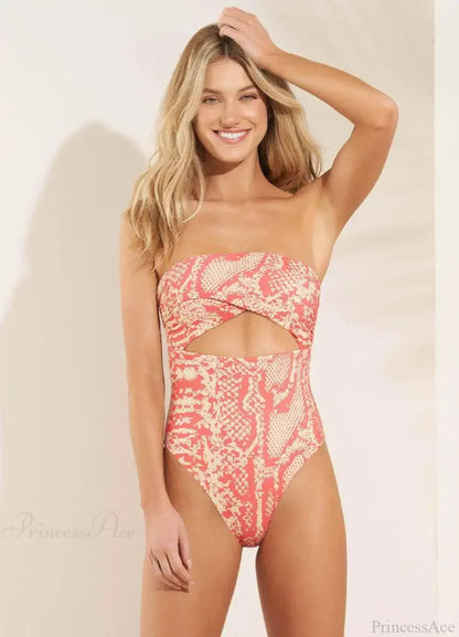 Traje de baño de una pieza estampado reversible