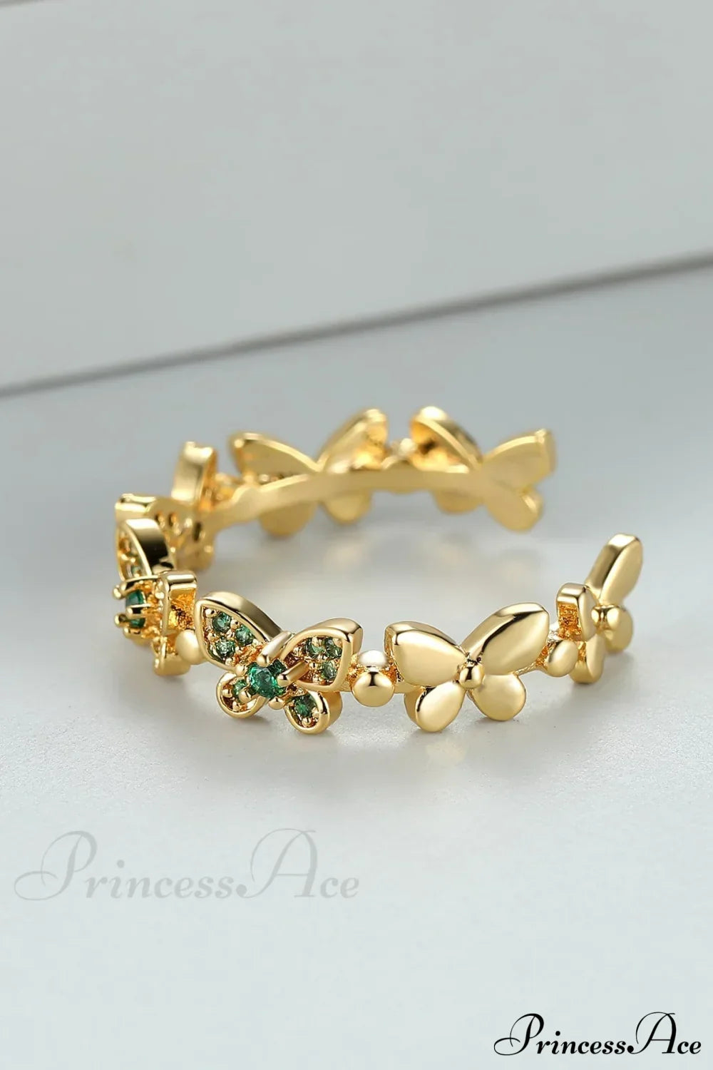 Rhinestone Butterfly Decor Cuff Ring