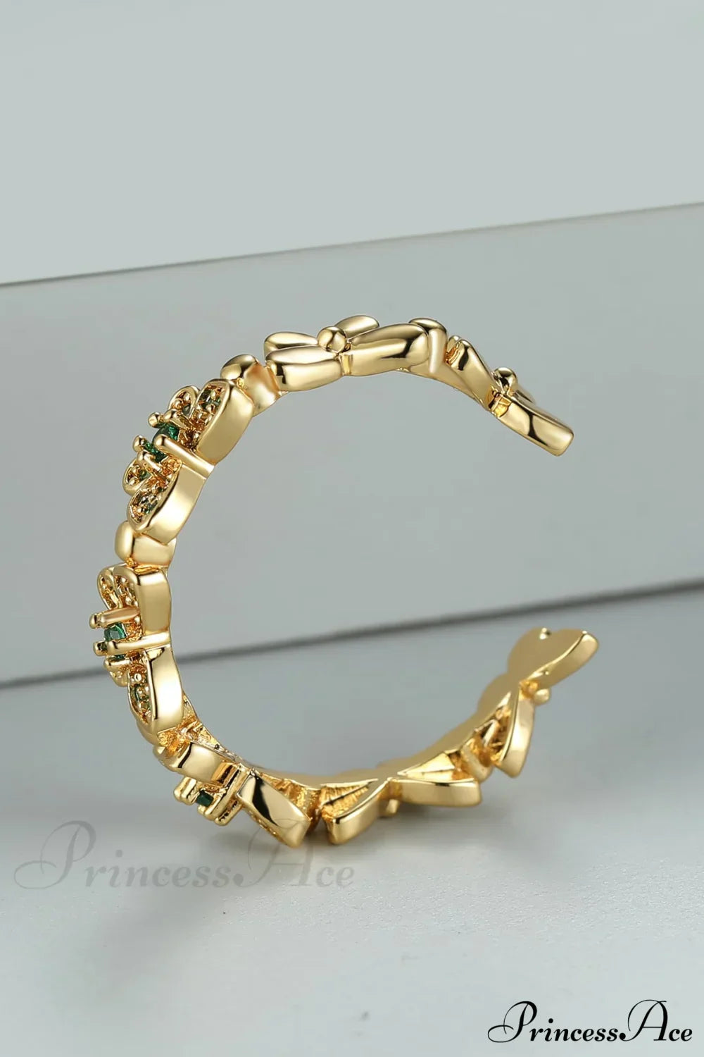 Rhinestone Butterfly Decor Cuff Ring