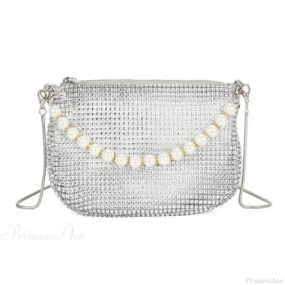 Rhinestone Pearl Evening Tote Bag Shoulder Purse