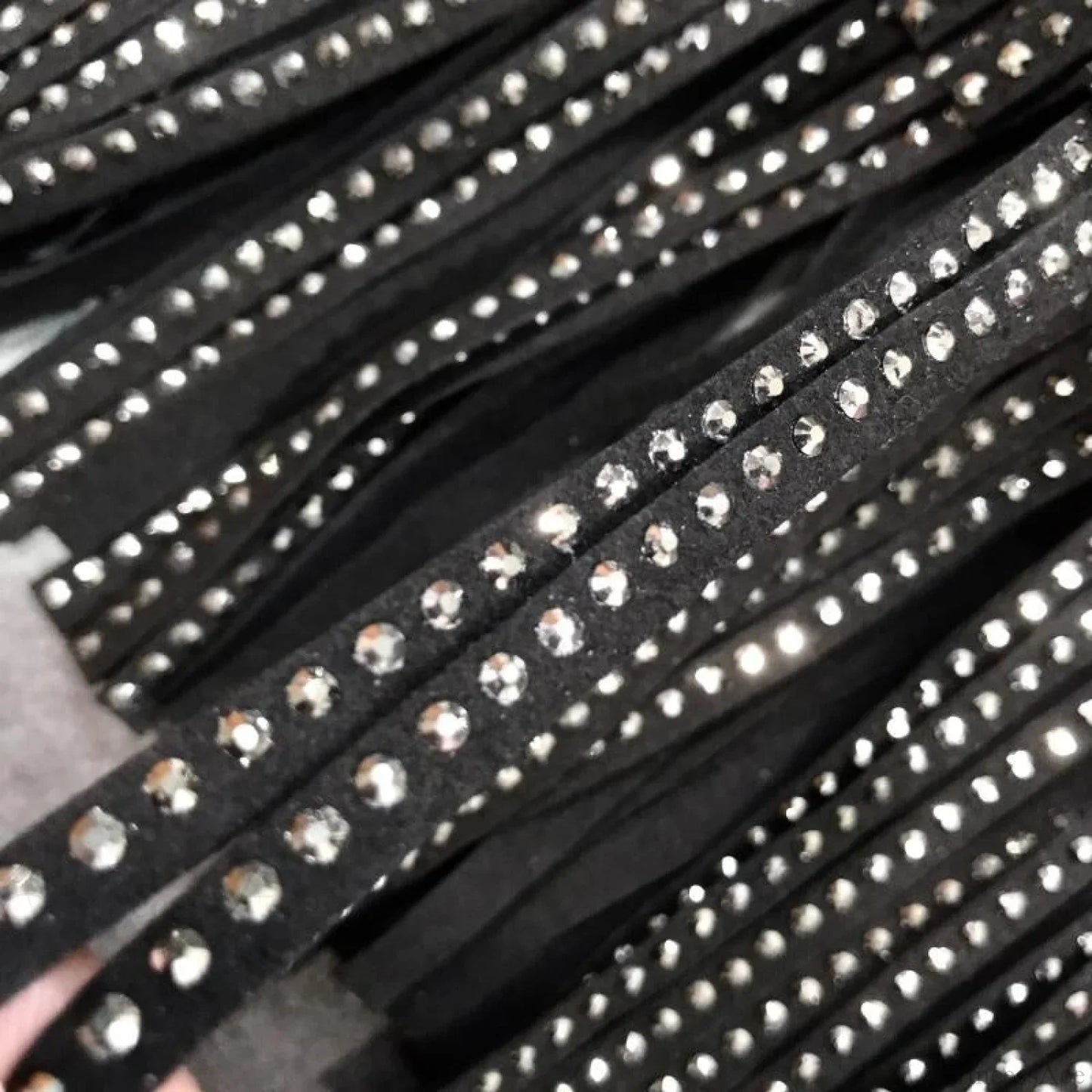 Rhinestones Tassel  High Waist Belt Skirt