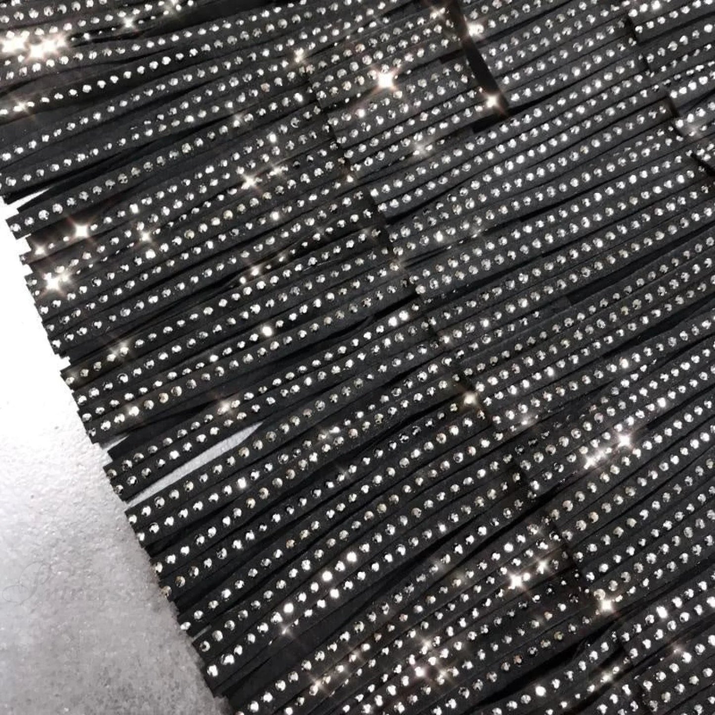 Rhinestones Tassel  High Waist Belt Skirt