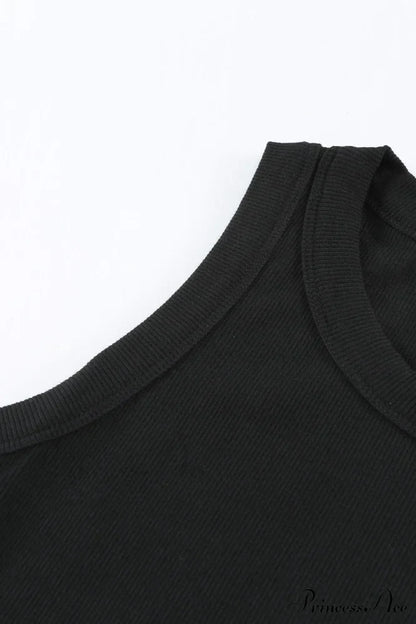 Ribbed Black Tank Top