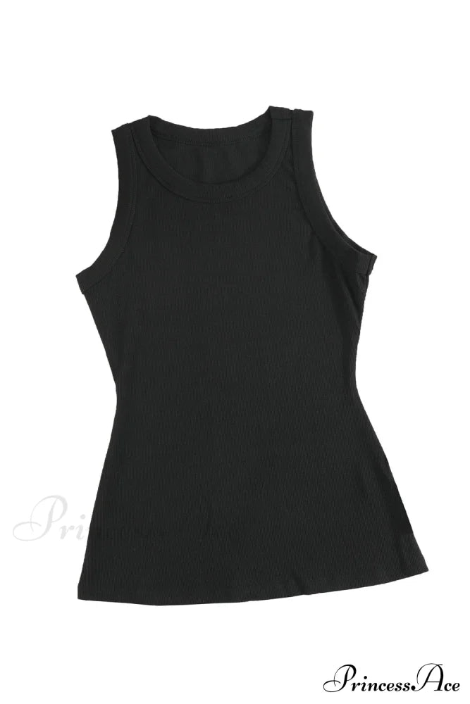 Ribbed Black Tank Top