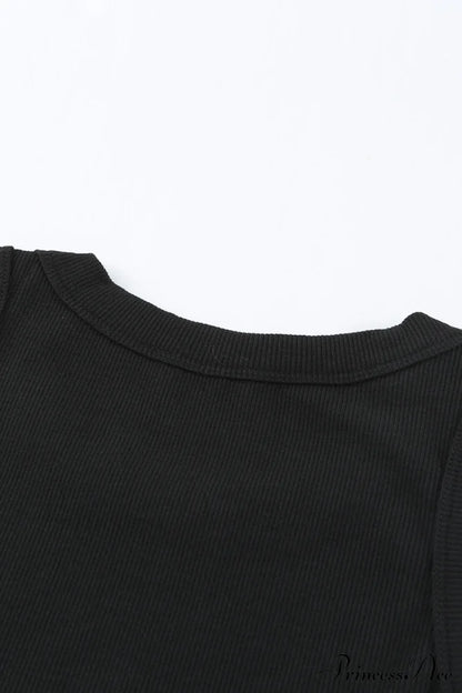 Ribbed Black Tank Top