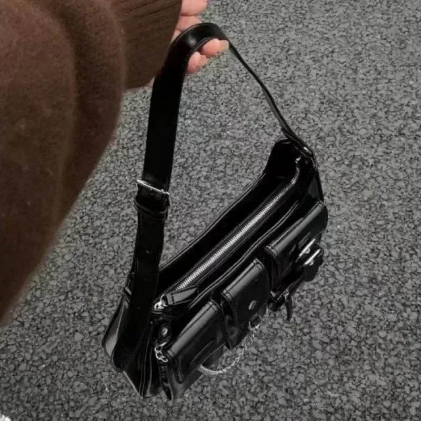 Richme Punk Chain Crossbody Shoulder Bag