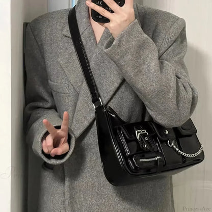 Richme Punk Chain Crossbody Shoulder Bag