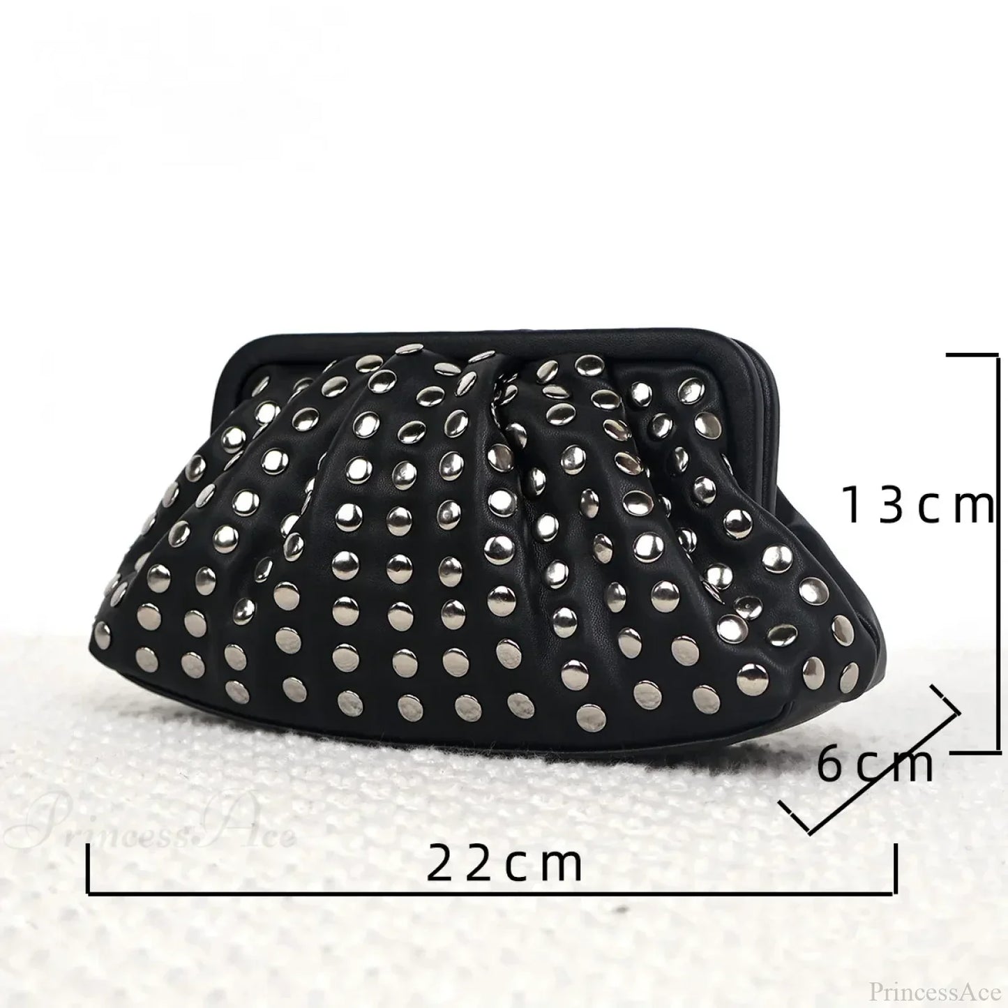 Rivet Ruched Hobo Evening Wristlet