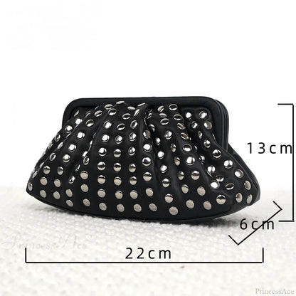 Rivet Ruched Hobo Evening Wristlet
