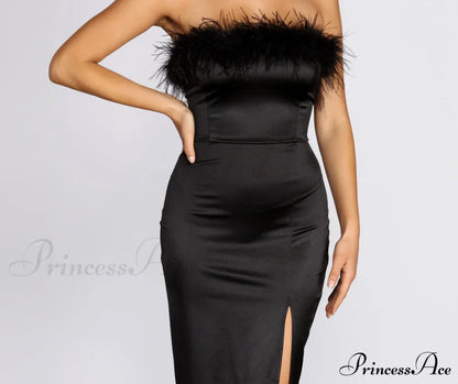Robin Formal Stylish Satin Midi Dress