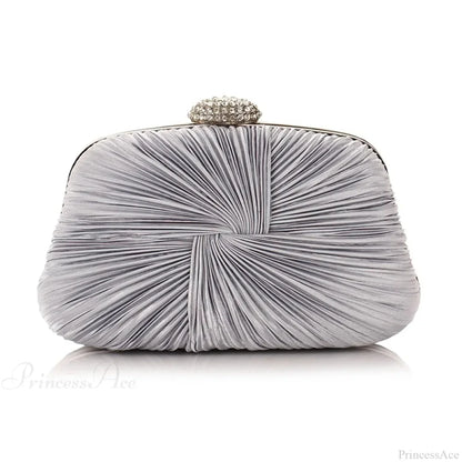 Royal Blue Pleat Pillow Shaped Clutch Bag Wedding Bridal Party Purse