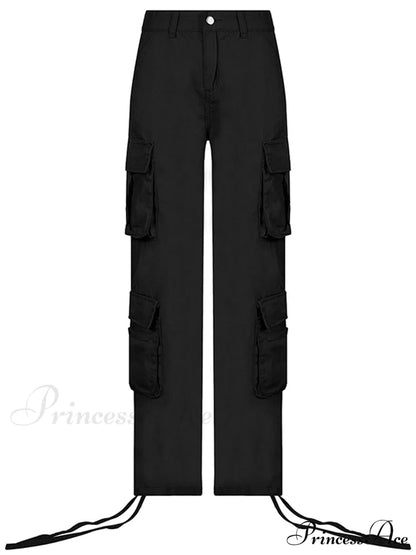 Ruched Big Pockets Cargo Jeans