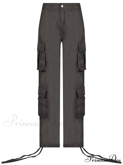 Ruched Big Pockets Cargo Jeans