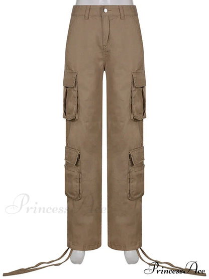 Ruched Big Pockets Cargo Jeans