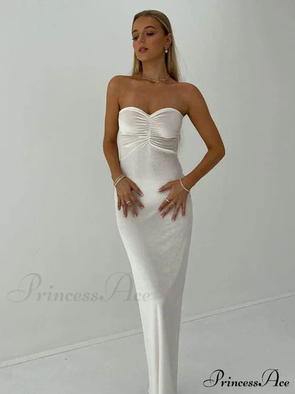 Ruched Off Shoulder Maxi Dress
