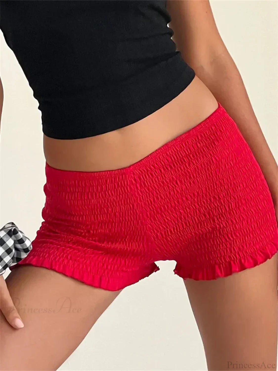 Ruched Ruffled Elastic Waist Short