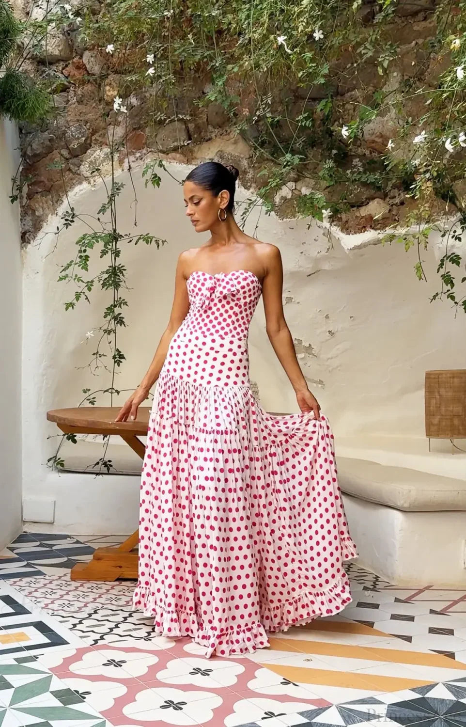 Bañador de una pieza con estampado y volantes