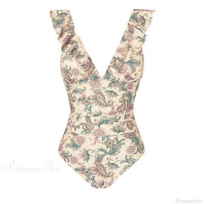 Conjunto de dos piezas floral con volantes y lazada en la espalda