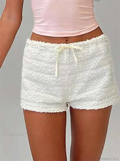 Ruffled Tie-Up Elastic Waist Short