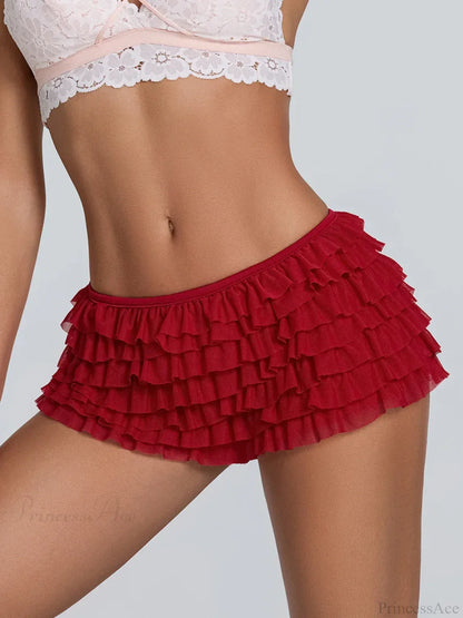 Ruffled Tiered Back Bow Short