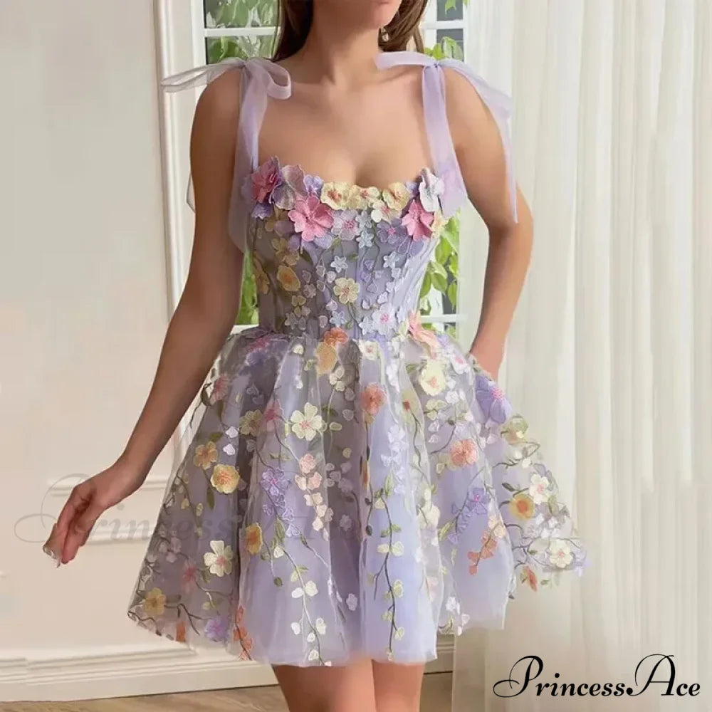 Ruffles Colorful Sling Mini Dress