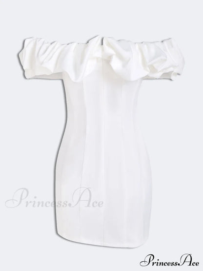 Satin Ruffled Stylish Strapless Mini Dress