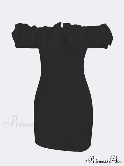 Satin Ruffled Stylish Strapless Mini Dress