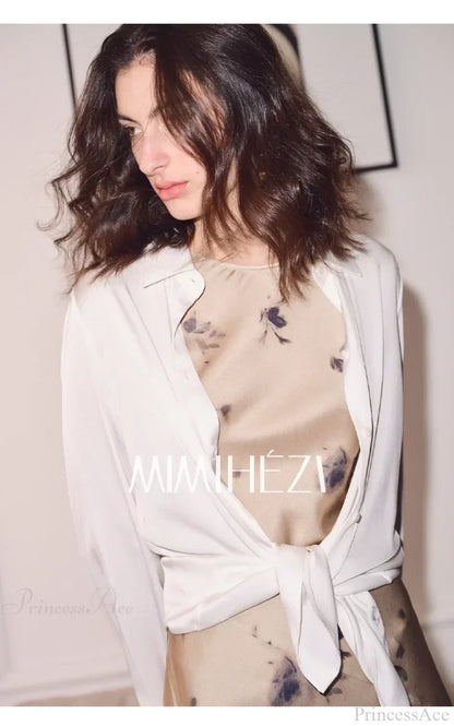 Satin Solid Long Sleeve Polo Neck Blouse