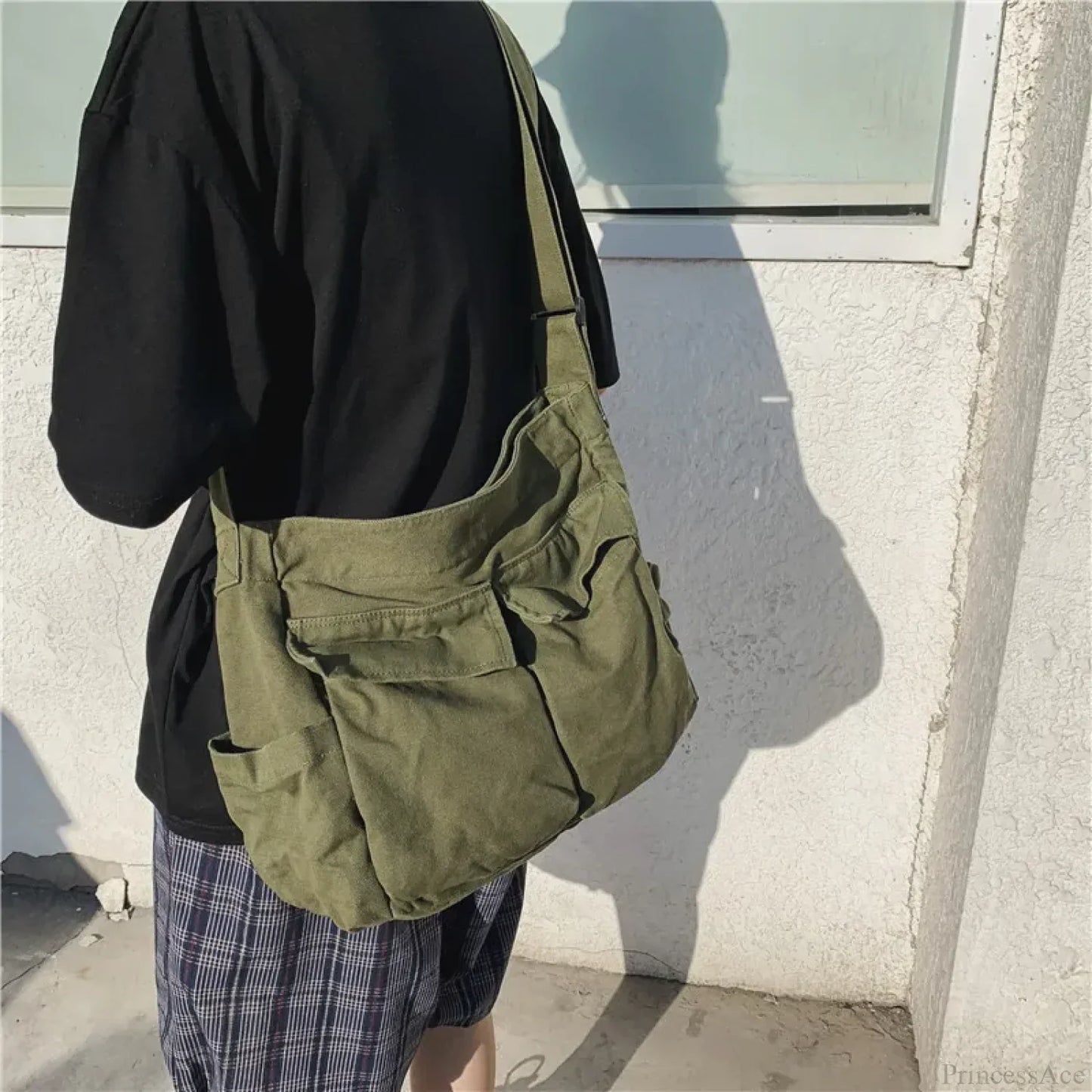 School Messenger Large Capacity Canvas Crossbody