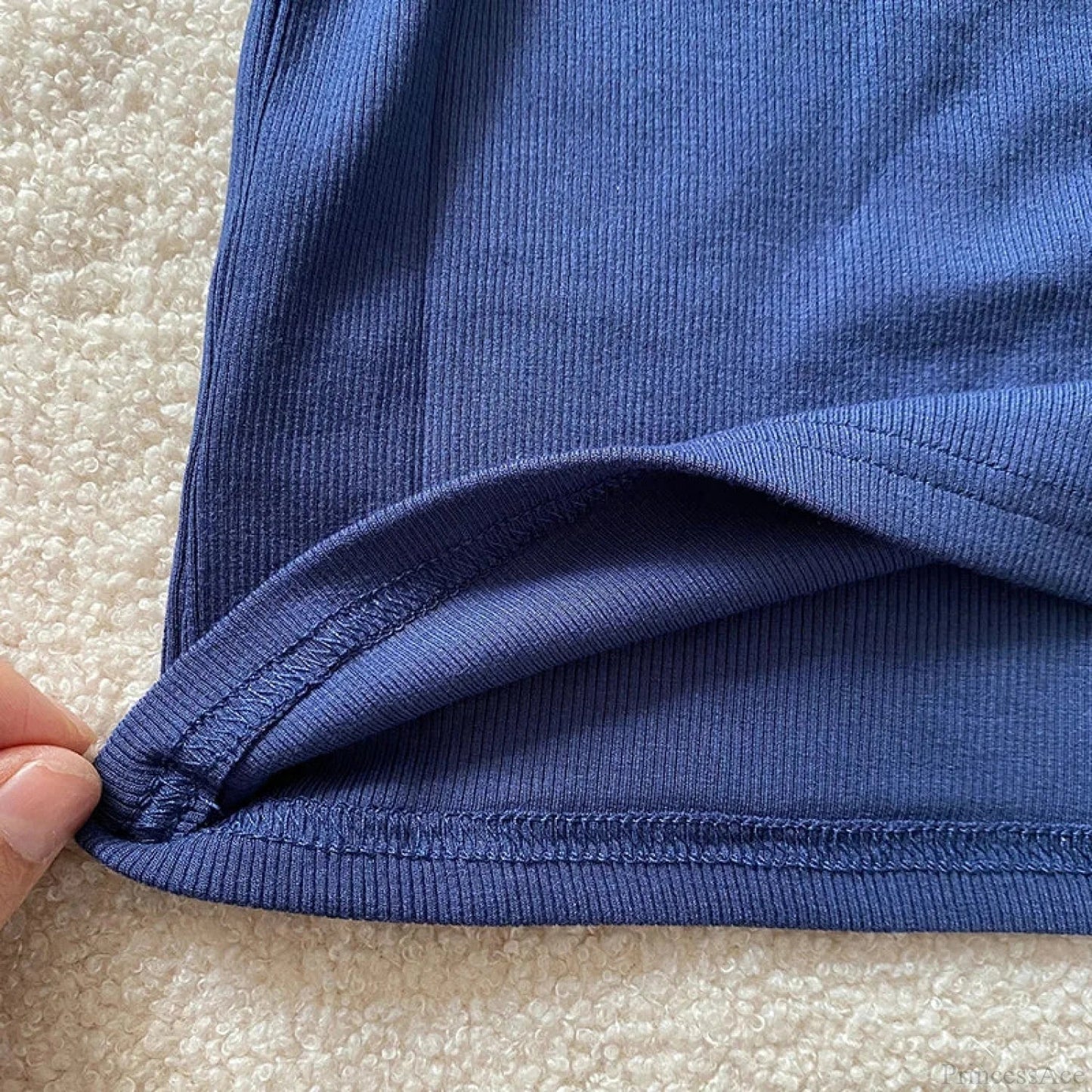 Screw Thread Cotton T-shirt Slim Sweater