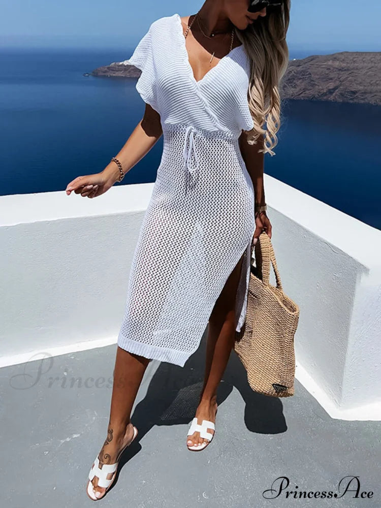 Knitted Seaside Resort Cover Up DressB