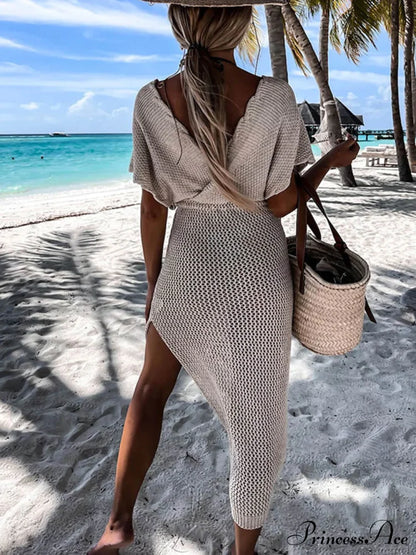 Knitted Seaside Resort Cover Up DressB