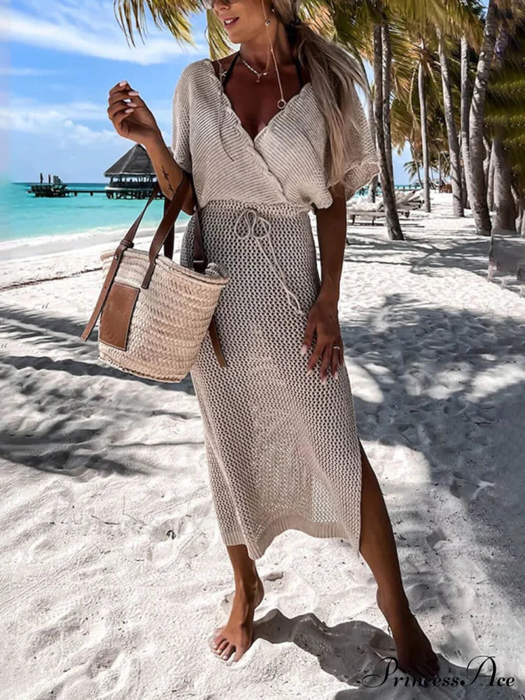 Knitted Seaside Resort Cover Up DressB