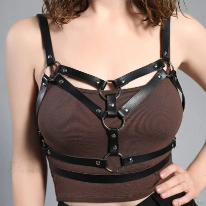 Seductive Gothic Leather Corset Strap