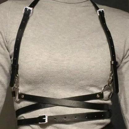 Seductive Gothic Leather Corset Strap