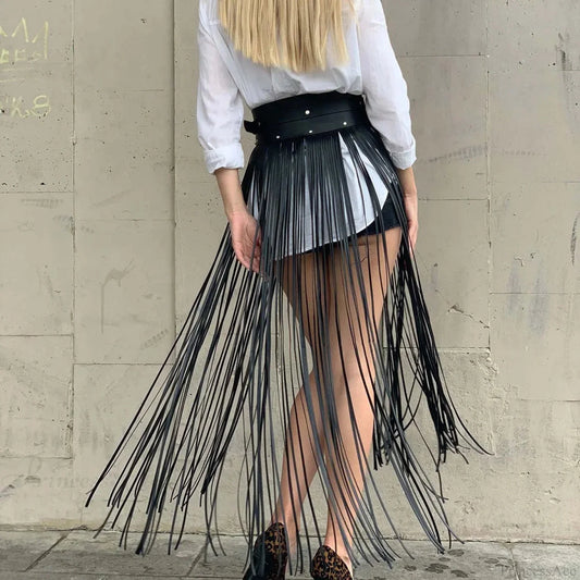 Seductive Gothic Leather Harness Waist Belt