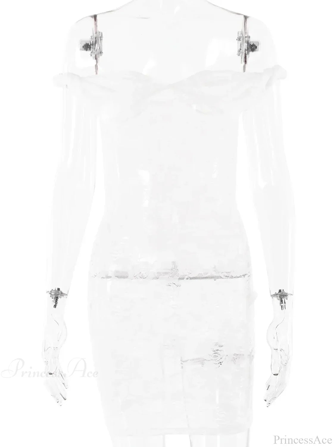 See-Through Lace Floral Off-Shoulder Bodycon Mini Floral Dress