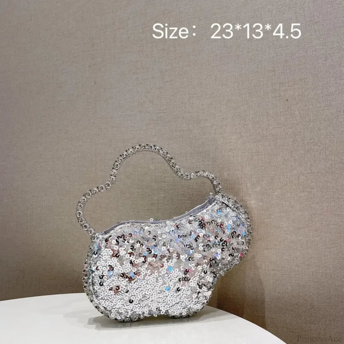 Sequin Diamond Cloud Shape Evening Wristlet
