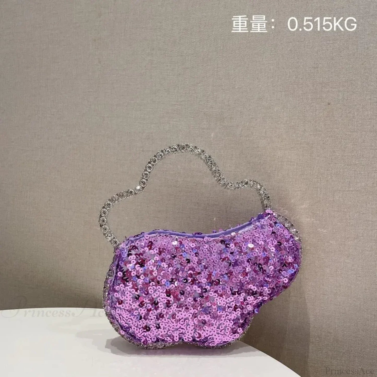 Sequin Diamond Cloud Shape Evening Wristlet