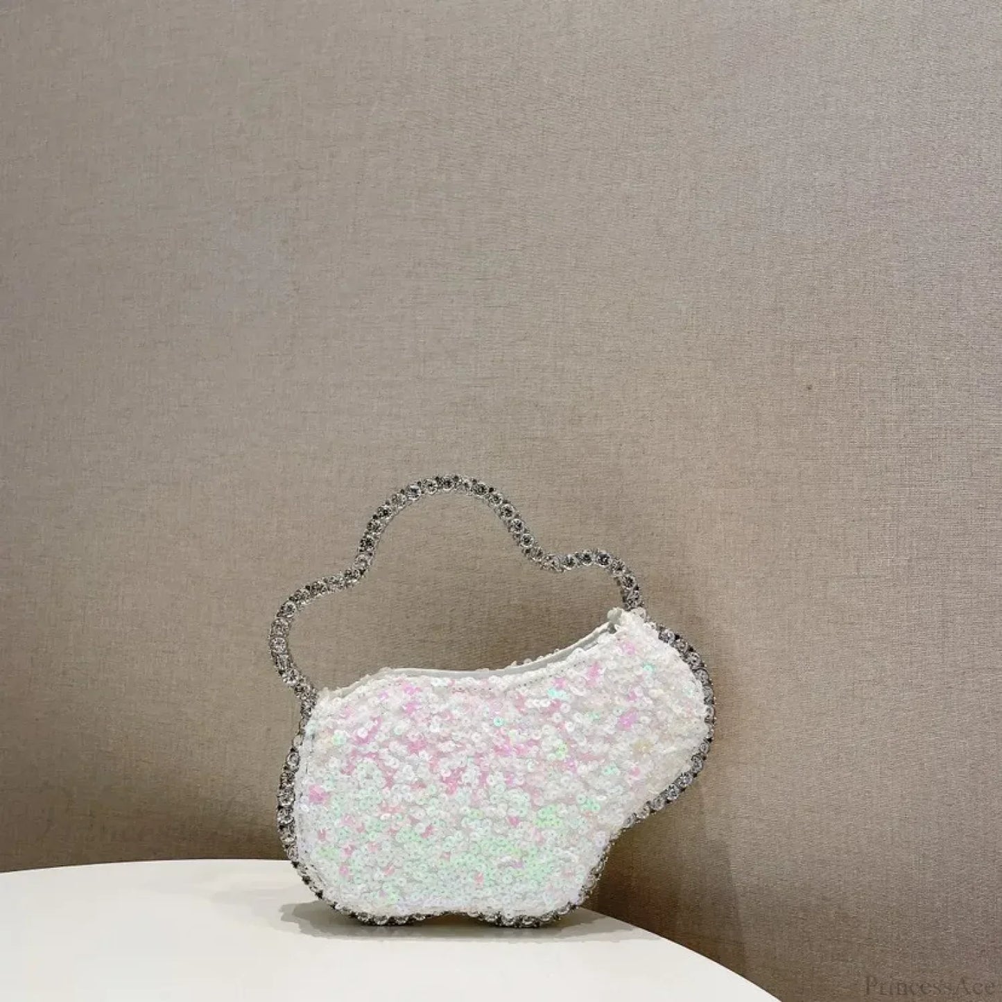 Sequin Diamond Cloud Shape Evening Wristlet
